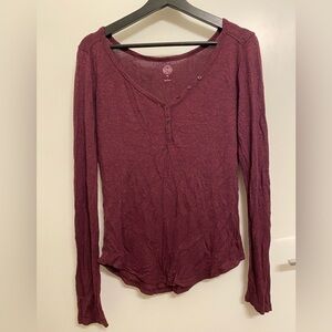SO long sleeve burgundy shirt